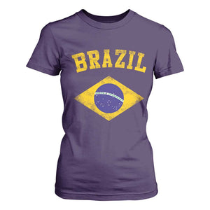 Vintage Brazil Flag Patriotic Brazilian Pride T Shirt For Women TS11 Purple Print Your Wear