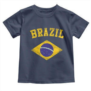 Vintage Brazil Flag Patriotic Brazilian Pride Toddler T Shirt TS11 Navy Print Your Wear