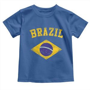 Vintage Brazil Flag Patriotic Brazilian Pride Toddler T Shirt TS11 Royal Blue Print Your Wear