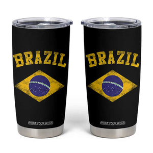 Vintage Brazil Flag Patriotic Brazilian Pride Tumbler Cup TS11 Black Print Your Wear