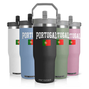 Vintage Portugal Flag Portuguese Pride Throwback Design Flip Straw Tumbler