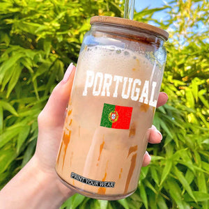 Vintage Portugal Flag Portuguese Pride Throwback Design Glass Can