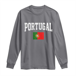 Vintage Portugal Flag Portuguese Pride Throwback Design Long Sleeve Shirt