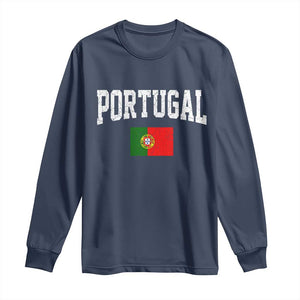 Vintage Portugal Flag Portuguese Pride Throwback Design Long Sleeve Shirt