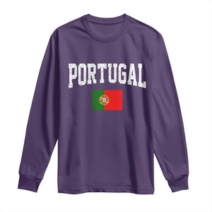 Vintage Portugal Flag Portuguese Pride Throwback Design Long Sleeve Shirt