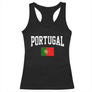 Vintage Portugal Flag Portuguese Pride Throwback Design Racerback Tank Top