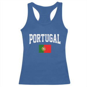 Vintage Portugal Flag Portuguese Pride Throwback Design Racerback Tank Top