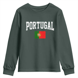 Vintage Portugal Flag Portuguese Pride Throwback Design Youth Sweatshirt