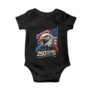 250 Years USA 250th Anniversary Baby Onesie Patriotic Eagle 4th of July TS11 Black Print Your Wear