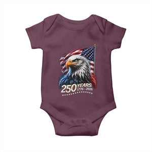 250 Years USA 250th Anniversary Baby Onesie Patriotic Eagle 4th of July TS11 Maroon Print Your Wear
