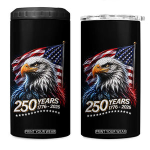 250 Years USA 250th Anniversary 4 in 1 Can Cooler Tumbler Patriotic Eagle 4th of July