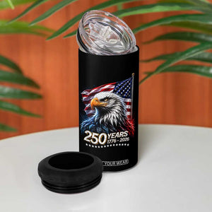 250 Years USA 250th Anniversary 4 in 1 Can Cooler Tumbler Patriotic Eagle 4th of July