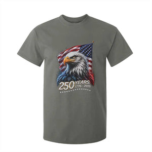 250 Years USA 250th Anniversary T Shirt For Kid Patriotic Eagle 4th of July TS11 Military Green Print Your Wear
