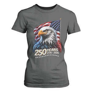 250 Years USA 250th Anniversary T Shirt For Women Patriotic Eagle 4th of July TS11 Dark Heather Print Your Wear