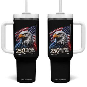250 Years USA 250th Anniversary Tumbler With Handle Patriotic Eagle 4th of July TS11 One Size: 40 oz Black Print Your Wear