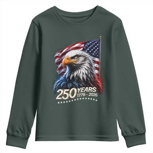 250 Years USA 250th Anniversary Youth Sweatshirt Patriotic Eagle 4th of July