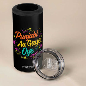 Punjabi Aa Gaye Oye 4 in 1 Can Cooler Tumbler Funny Indian Holi Gifts TS11 Print Your Wear