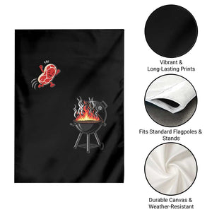 Funny BBQ Steak Meme Cute Meat Jumping Into Grill Garden Flag TS11 Print Your Wear