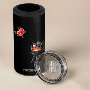 Funny BBQ Steak Meme Cute Meat Jumping Into Grill 4 in 1 Can Cooler Tumbler TS11 Print Your Wear
