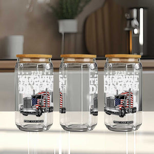 Best Truckin Dad Ever Glass Can Funny Rig Trucker Fathers Day TS11 Print Your Wear