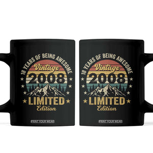 18th Birthday Coffee Mug Vintage 2008 Limited Edition Retro 18 Years Of Being Awesome Mountain