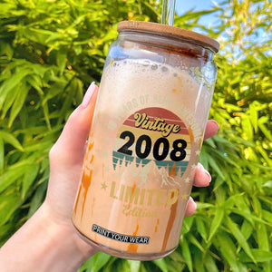 18th Birthday Glass Can Vintage 2008 Limited Edition Retro 18 Years Of Being Awesome Mountain