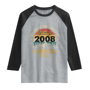 18th Birthday Raglan Shirt Vintage 2008 Limited Edition Retro 18 Years Of Being Awesome Mountain
