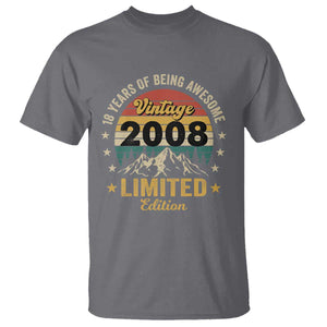 18th Birthday T Shirt Vintage 2008 Limited Edition Retro 18 Years Of Being Awesome Mountain