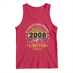 18th Birthday Tank Top Vintage 2008 Limited Edition Retro 18 Years Of Being Awesome Mountain