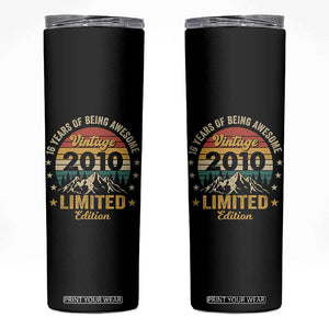 16th Birthday Skinny Tumbler Vintage 2010 Limited Edition Retro 16 Years Of Being Awesome Mountain