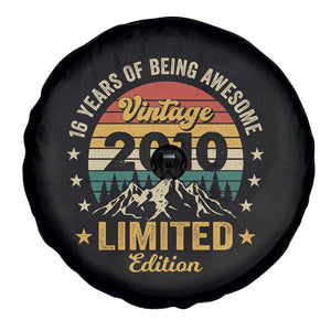 16th Birthday Spare Tire Cover Vintage 2010 Limited Edition Retro 16 Years Of Being Awesome Mountain