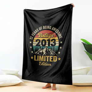 13th Birthday Throw Blanket Vintage 2013 Limited Edition Retro 13 Years Of Being Awesome Mountain