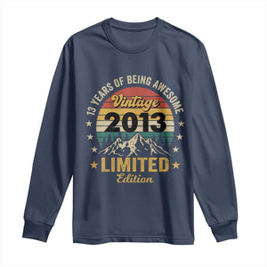 13th Birthday Long Sleeve Shirt Vintage 2013 Limited Edition Retro 13 Years Of Being Awesome Mountain