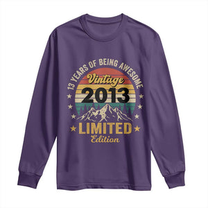 13th Birthday Long Sleeve Shirt Vintage 2013 Limited Edition Retro 13 Years Of Being Awesome Mountain