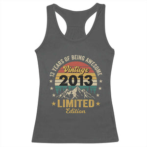13th Birthday Racerback Tank Top Vintage 2013 Limited Edition Retro 13 Years Of Being Awesome Mountain