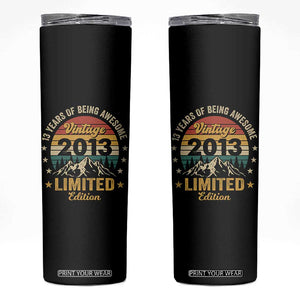 13th Birthday Skinny Tumbler Vintage 2013 Limited Edition Retro 13 Years Of Being Awesome Mountain