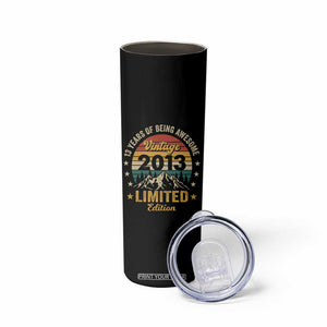 13th Birthday Skinny Tumbler Vintage 2013 Limited Edition Retro 13 Years Of Being Awesome Mountain