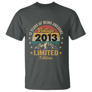 13th Birthday T Shirt Vintage 2013 Limited Edition Retro 13 Years Of Being Awesome Mountain