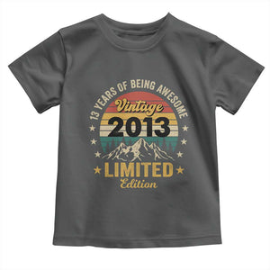 13th Birthday Toddler T Shirt Vintage 2013 Limited Edition Retro 13 Years Of Being Awesome Mountain