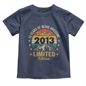 13th Birthday Toddler T Shirt Vintage 2013 Limited Edition Retro 13 Years Of Being Awesome Mountain