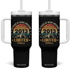 13th Birthday Tumbler With Handle Vintage 2013 Limited Edition Retro 13 Years Of Being Awesome Mountain