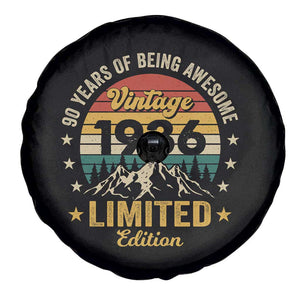 90th Birthday Spare Tire Cover Vintage 1936 Limited Edition Retro 90 Years Of Being Awesome Mountain