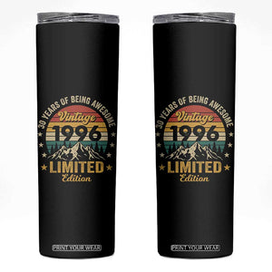 30th Birthday Skinny Tumbler Vintage 1996 Limited Edition Retro 30 Years Of Being Awesome Mountain