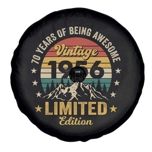 70th Birthday Spare Tire Cover Vintage 1956 Limited Edition Retro 70 Years Of Being Awesome Mountain TS11 Print Your Wear