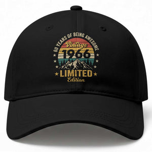 60th Birthday Baseball Cap Vintage 1966 Limited Edition Retro 60 Years Of Being Awesome Mountain