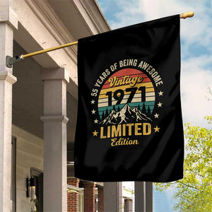 55th Birthday Garden Flag Vintage 1971 Limited Edition Retro 55 Years Of Being Awesome Mountain TS11 Print Your Wear