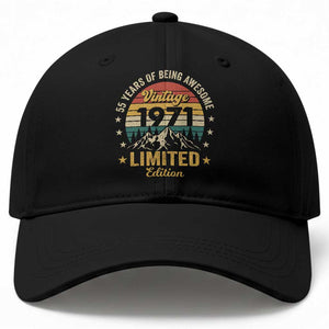 55th Birthday Baseball Cap Vintage 1971 Limited Edition Retro 55 Years Of Being Awesome Mountain