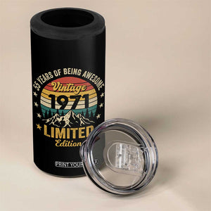 55th Birthday 4 in 1 Can Cooler Tumbler Vintage 1971 Limited Edition Retro 55 Years Of Being Awesome Mountain TS11 Print Your Wear