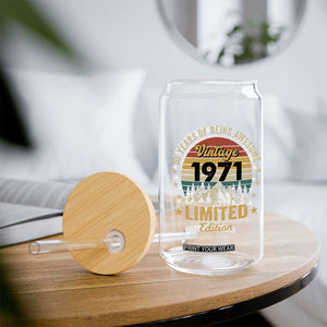 55th Birthday Glass Can Vintage 1971 Limited Edition Retro 55 Years Of Being Awesome Mountain