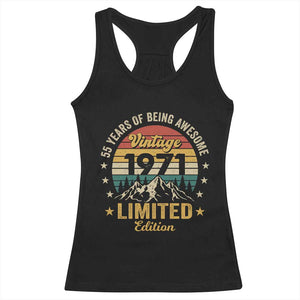 55th Birthday Racerback Tank Top Vintage 1971 Limited Edition Retro 55 Years Of Being Awesome Mountain